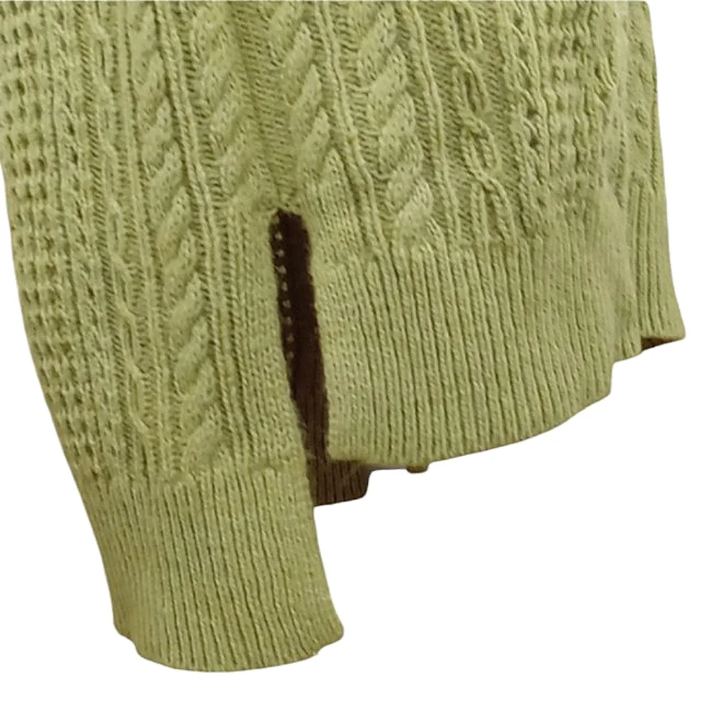 Sundance Olive Green Wool Blend Cable Kni Sweater Size Small
